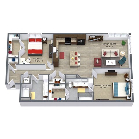 C5 Floor Plan at Aster Apartments, Beachwood, OH 44122